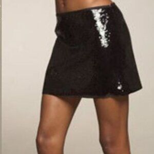 Theory Roxanne Spread a-line sequin mini skirt grosgrain ribbon sparkle party 2